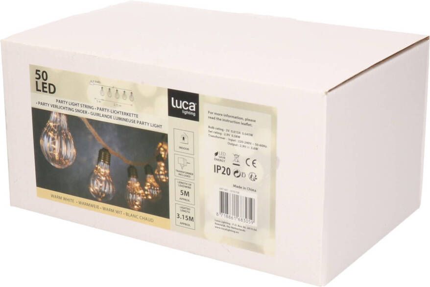 Luca Lighting Lichtsnoer Touwverlichting Met 10 Peertjes En 50 Leds 315 Cm Lichtsnoeren