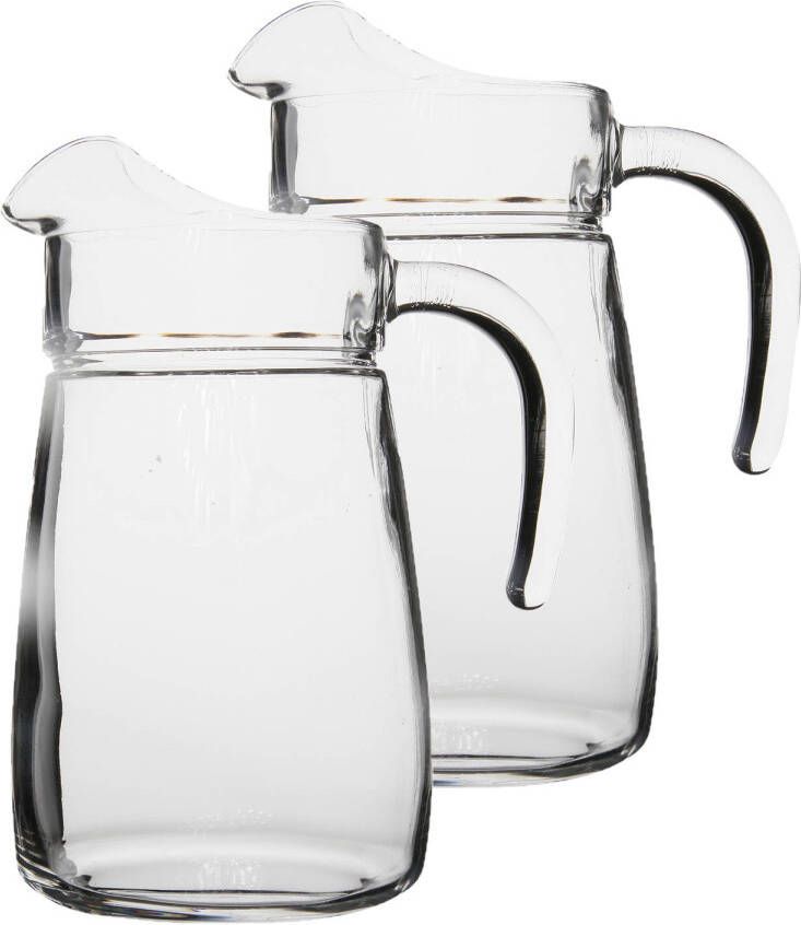 Luminarc 2x stuks glazen schenkkannen karaffen 2 3 liter Waterkannen