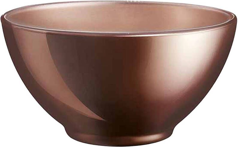 Luminarc Kommetjes soepkommen schaaltjes voor dessert ontbijt Glas D13 x 6 cm Chocolade bruin Luxe metallic finish