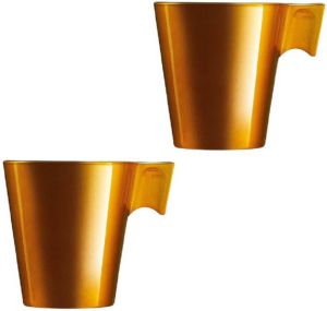Luminarc Set van 4x stuks lungo koffie bekers goud metallic 220 ml Bekers