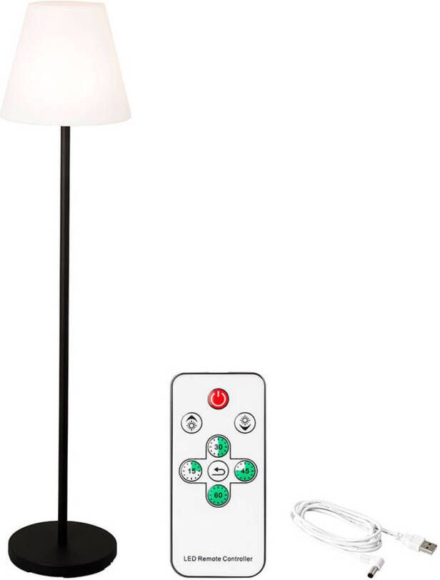 Lumineo Vloerlamp 894459 Zwart 150 cm Herlaadbaar