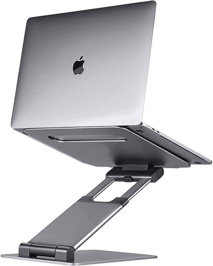 Lurk Laptop Standaard Ergonomisch Aluminium Laptop Verhoger Staand werken Verstelbaar en Opvouwbaar Silver