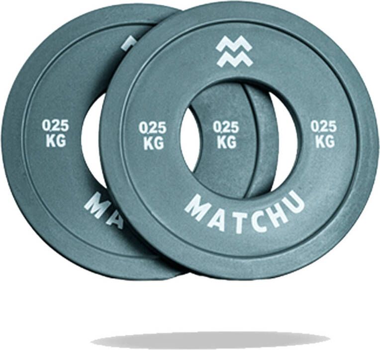 Matchu Sports Fractional plate 0.25 kg 2 stuks Zwart Ø 50mm Rubber