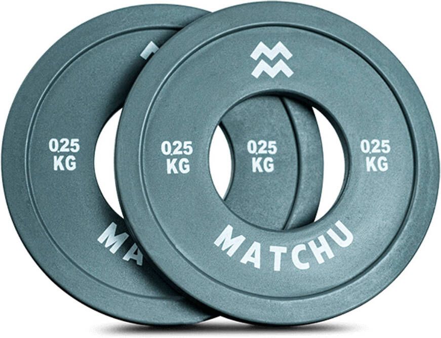 Matchu Sports Fractional plate 0.25 kg 2 stuks Zwart Ø 50mm Rubber