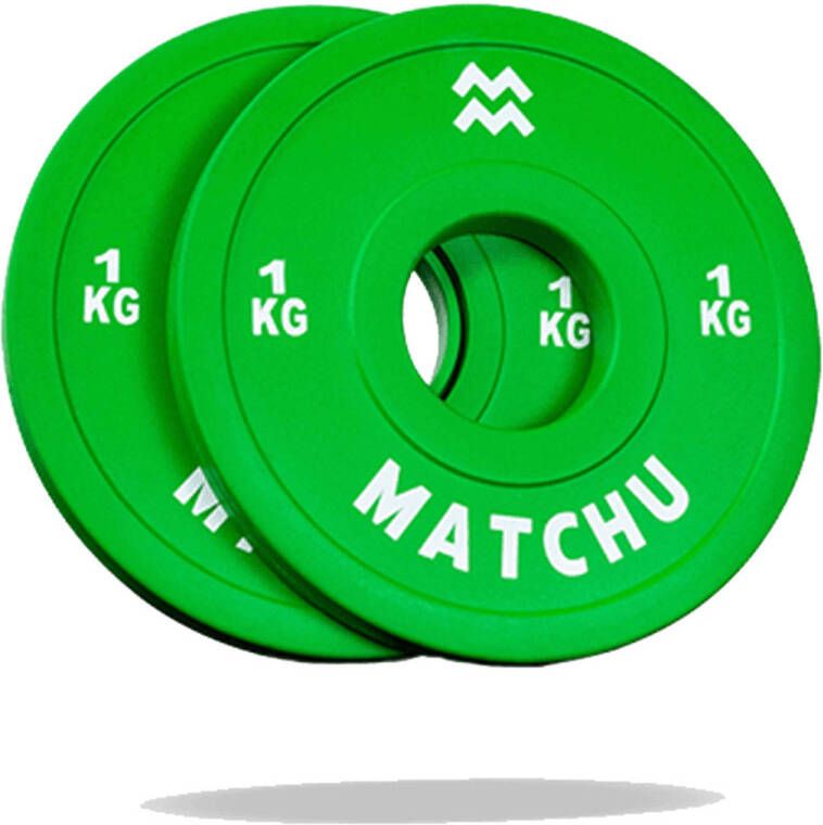 Matchu Sports Fractional plate 1 kg 2 stuks Groen Rubber