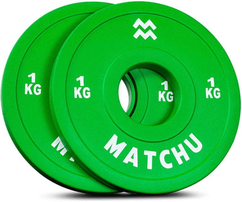 Matchu Sports Fractional plate 1 kg 2 stuks Groen Rubber