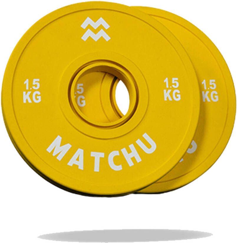 Matchu Sports Fractional plate 1.5 kg 2 stuks Geel Rubber