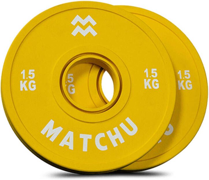 Matchu Sports Fractional plate 1.5 kg 2 stuks Geel Rubber