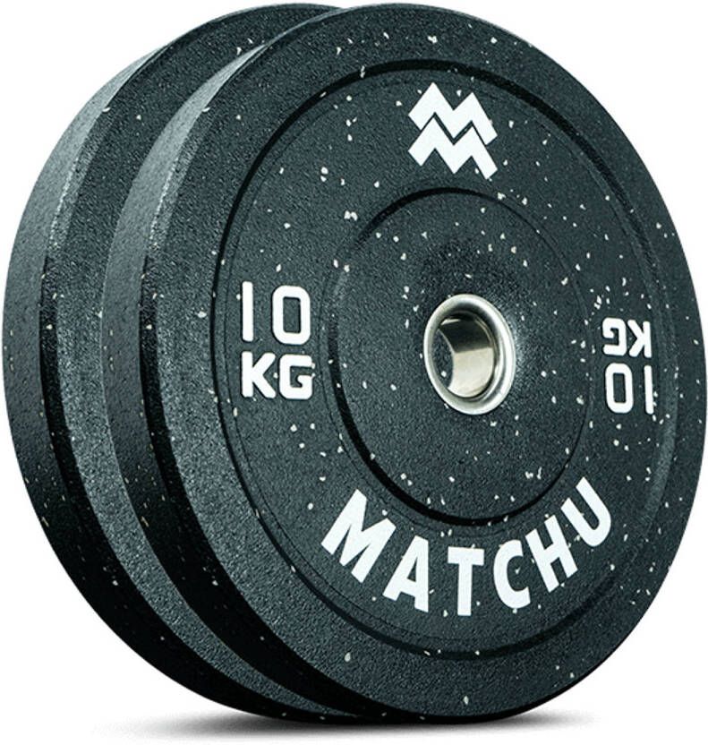 Matchu Sports Hi-temp bumper plate 10 kg 2 stuks Zwart Rubber