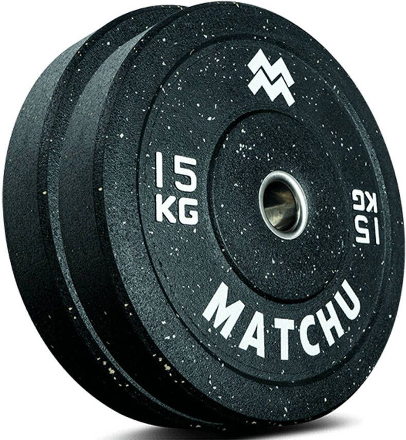 Matchu Sports Hi-temp bumper plate 15 kg 2 stuks Zwart Rubber