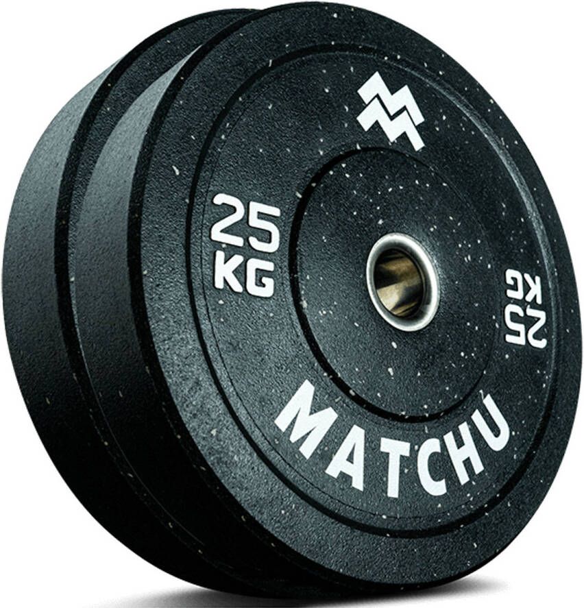 Matchu Sports Hi-temp bumper plate 25 kg 2 stuks Zwart Rubber
