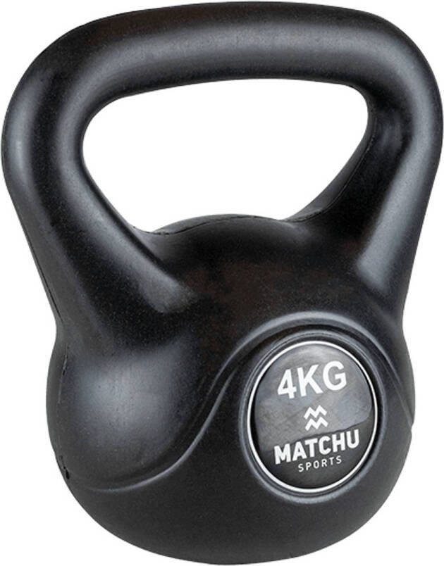 Matchu Sports Kettlebell 4kg Zwart 15cm 22cm Kunststof