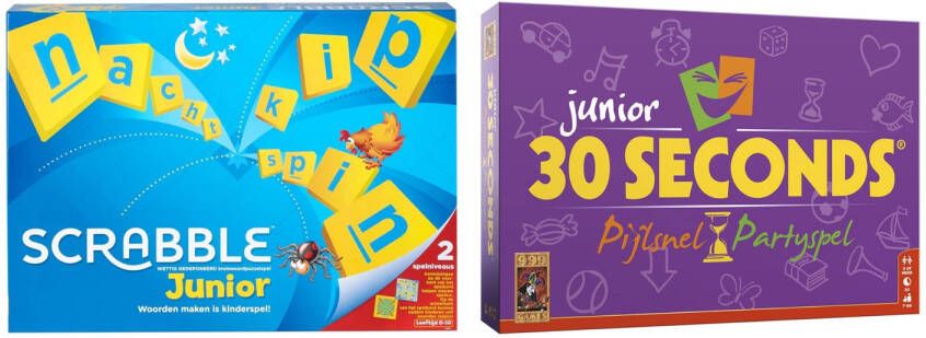 Mattel Spellenbundel Bordspel 2 Stuks Scrabble Junior & 30 seconds junior