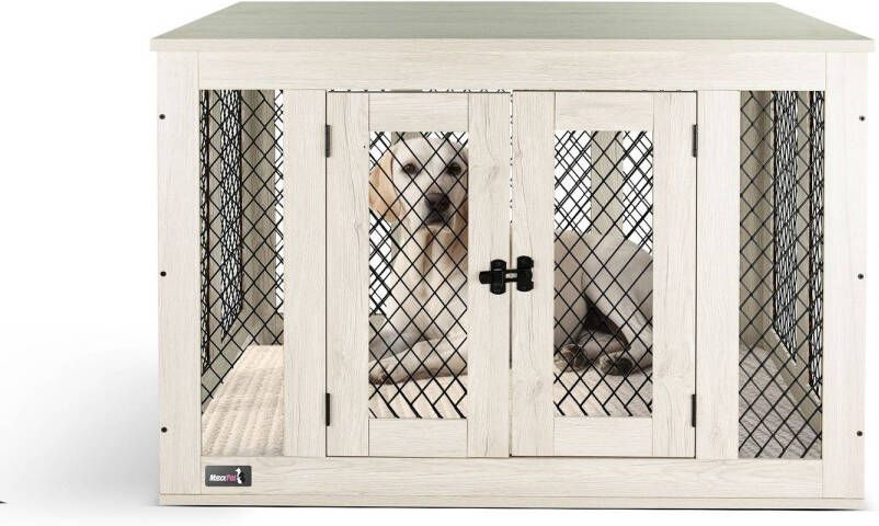 MaxxPet Houten Hondenbench Hondenhuisje voor binnen Hondenhok kennel 94x60x72cm