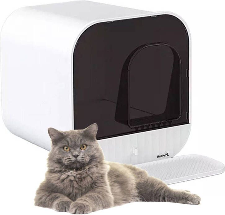 MaxxPet Kattenbak Design Incl. lade en kattenbakmat 43x42x40cm Wit