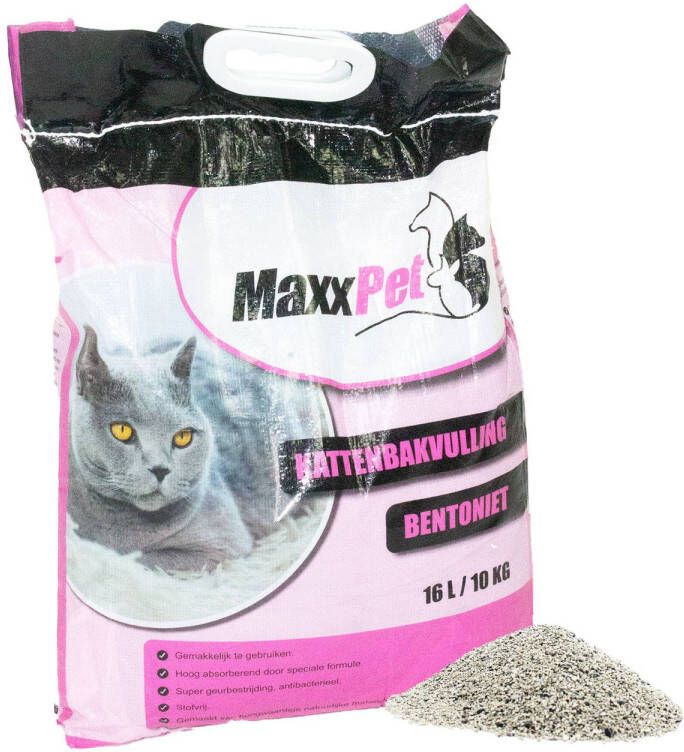 MaxxPet Kattenbakvulling Babypoeder Lowdust Klontvormend grove korrel 16 Liter