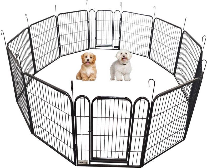 MaxxPet Puppyren Hondenbench Hondenren- Puppyren met 12 kennelpanelen Staal -100 x 60 cm