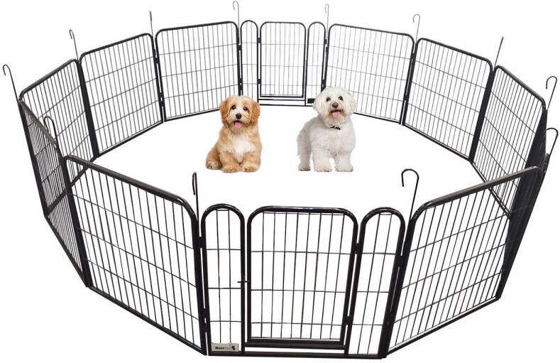 MaxxPet Puppyren Hondenbench Hondenren- Puppyren met 12 kennelpanelen Staal -60 x 60 cm