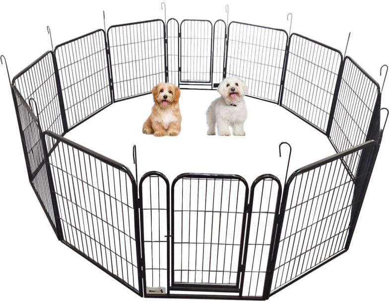 MaxxPet Puppyren Hondenbench Hondenren- Puppyren met 12 kennelpanelen Staal -78 x 60 cm