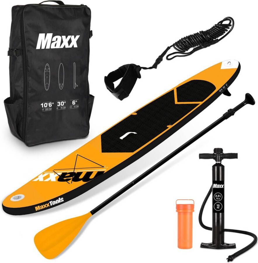MaxxToys Maxxsport SUP Board Set Opblaasbaar 305x71x12cm Oranje
