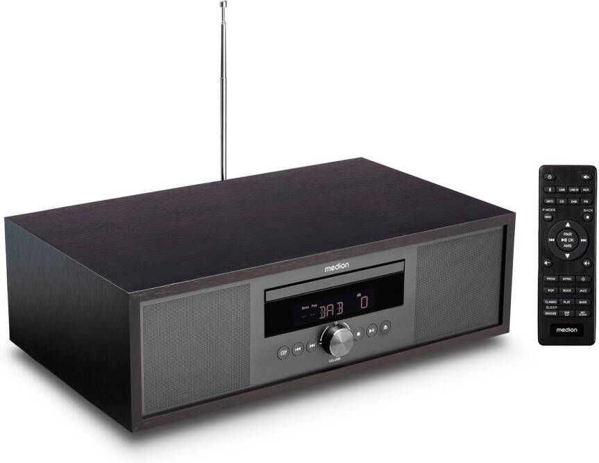 Medion LIFE P64145 All-in-One audiosysteem antraciet DAB+ PLL FM stereoradio- Bluetooth