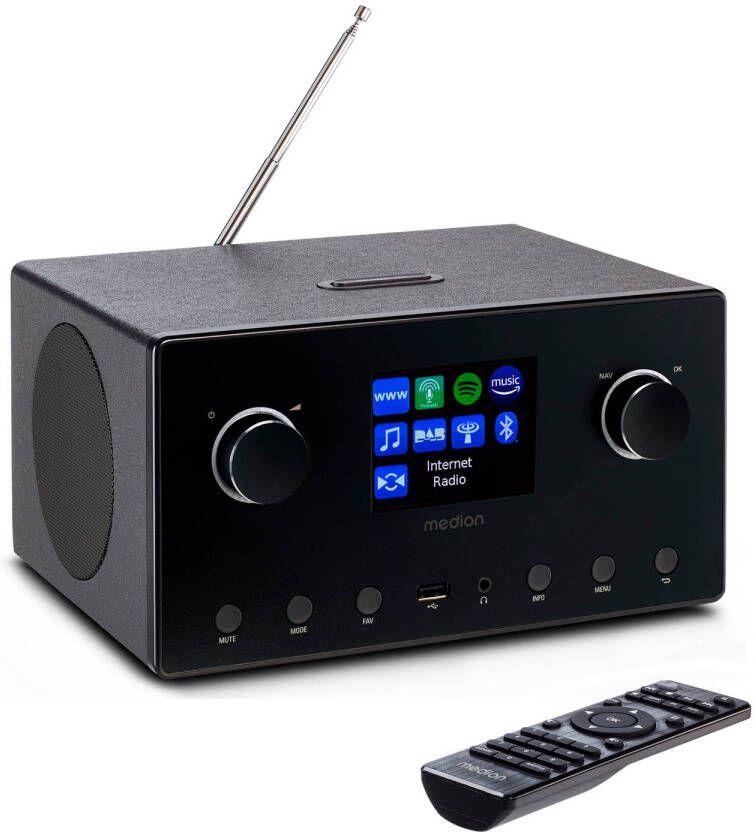 Medion P85444 2.1 Internetradio met Subwoofer (DAB+ UKW Radio Spotify Connect WLAN Bl…