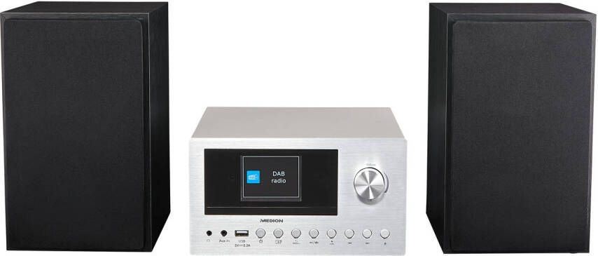 Medion P85003 Micro Audio Systeem DAB+ WiFi CD Speler Bluetooth Zilver