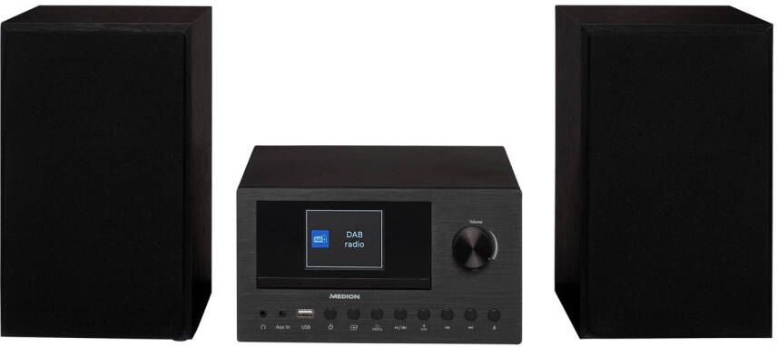 Medion P85003 Micro Audio Systeem DAB+ WiFi CD Speler Bluetooth Zwart