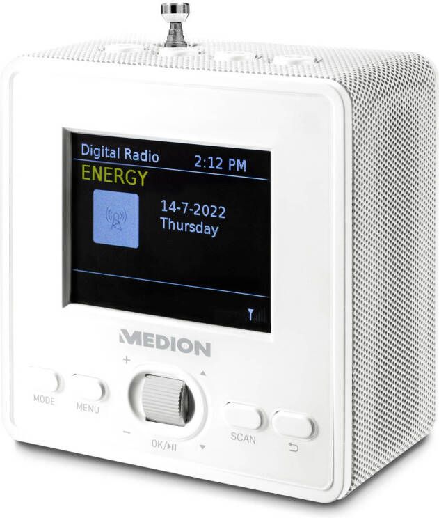 Medion S66004 DAB+ Plug In Radio met Bluetooth Stopcontact Aansluiting FM Wit