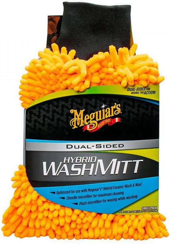 Meguiar&apos;s schoonmaakhandschoen Hybrid microfiber oranje grijs