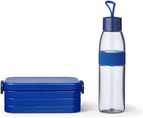 Mepal Giftset Onderweg (lunchbox Take a Break + waterfles Ellipse) Vivid blue