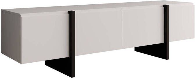 Meubella TV-Meubel Kelton Wit Zwart 180 cm