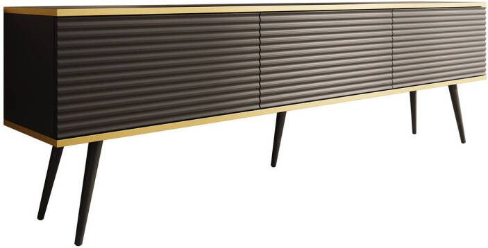 Meubella TV-Meubel Orleans 2 Zwart 175 cm Staand