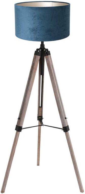 Mexlite vloerlamp Triek zwart hout 75 cm E27 fitting 4102ZW