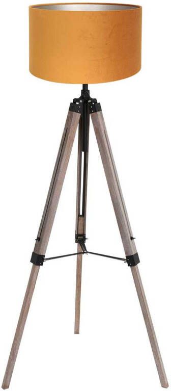 Mexlite vloerlamp Triek zwart hout 75 cm E27 fitting 4103ZW