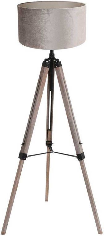 Mexlite vloerlamp Triek zwart hout 75 cm E27 fitting 4106ZW