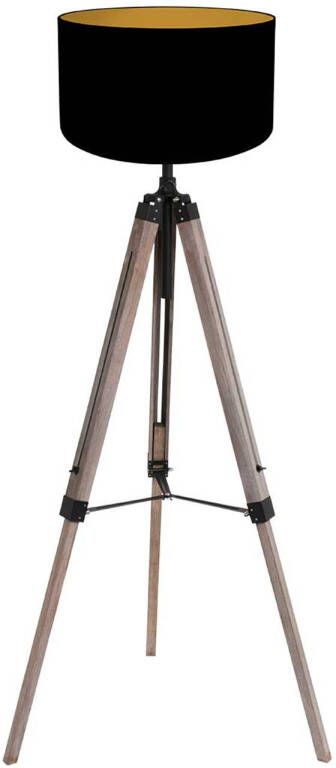 Mexlite vloerlamp Triek zwart hout 75 cm E27 fitting 4107ZW