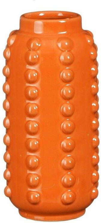 Mica Decorations Bloemenvaas boaz gebobbeld oranje 18 x 8 cm Vazen