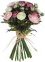 Mica Decorations Roze wit Ranunculus ranonkel kunstbloemen 35 cm decoratie Kunstbloemen - Thumbnail 2