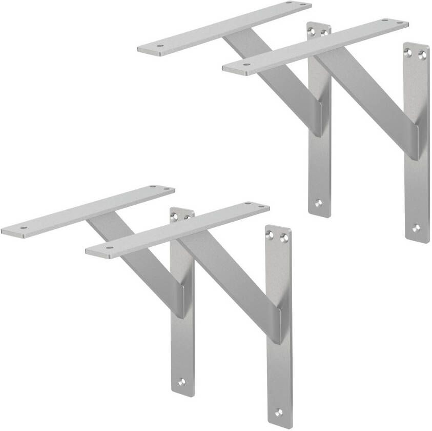 Ml-design 4 stuks plankdrager 240x240 mm zilver aluminium zwevende plankdrager wanddrager voor plankdrager voor wandmontage wandplankdrager plankdrager