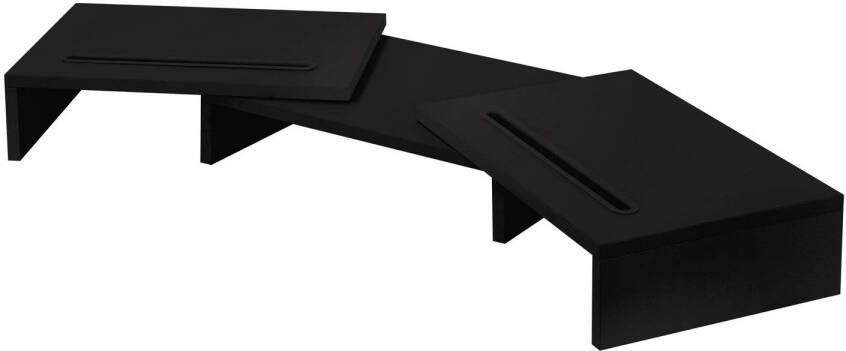 ML-Design Dubbele monitorstandaard 110x27x10 5 cm zwart hout