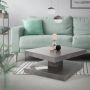 Ml-design Salontafel met 360° draaibaar tafelblad 78x78x36 cm grijs spaanplaat - Thumbnail 2