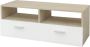 ML-Design TV lowboard wit naturel 95x36x35 cm gemaakt van MDF spaanplaat - Thumbnail 2