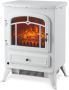 MOA Electrische Haard Sfeerhaard Klassiek Heater Kachel Vrijstaand Wit ES180W - Thumbnail 2