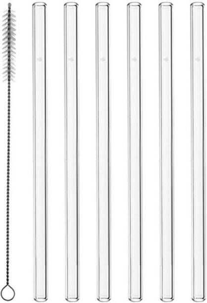 Montana glazen rietjes met borstel 20 cm 6 stuks