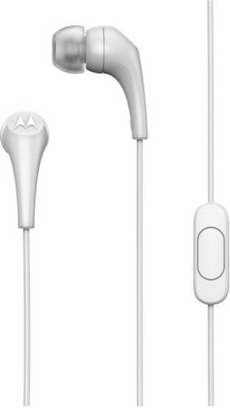 Motorola Sound In-Ear Oordopjes 2-S Wit Noise Isolation Comfortabele Pasvorm In-Line Microfoon