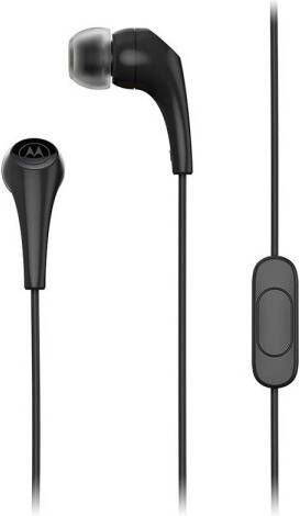 Motorola Sound In-Ear Oordopjes 2-S Zwart Noise Isolation Comfortabele Pasvorm In-Line Microfoon