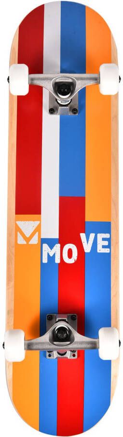 Move Stripes skateboard 79 x 19 7 cm geel blauw rood
