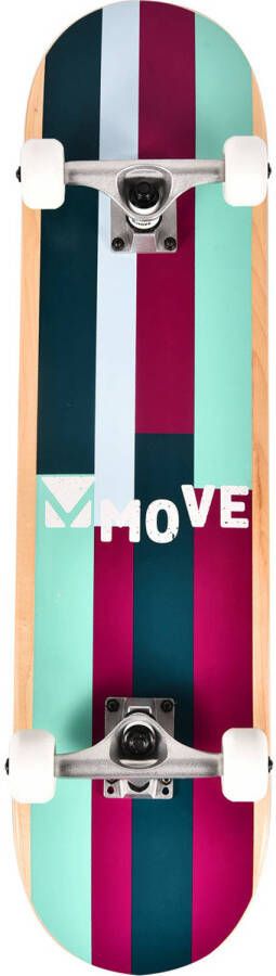 Move Stripes skateboard 79 x 19 7 cm paars grijs groen