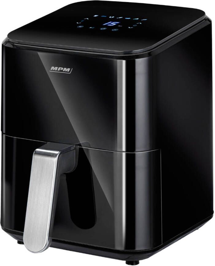 MPM Airfryer 4 5 Liter Heteluchtoven Digitaal LED-Display 1400W Hetelucht Friteuse Zwart